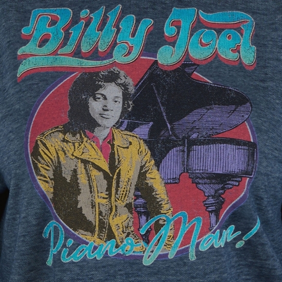Billy Joel Tops - Billy Joel Graphic Sweatshirt - Blue